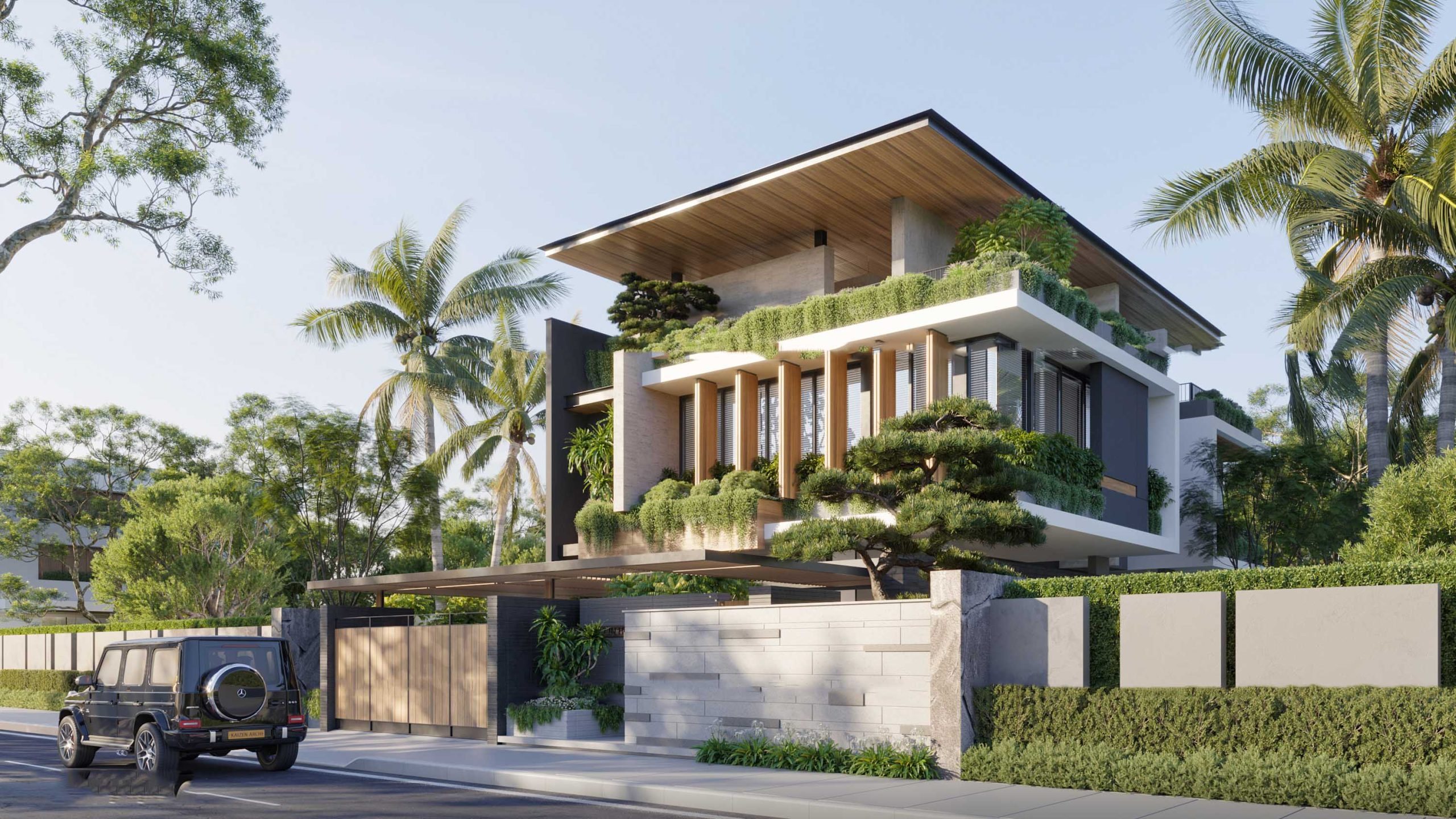 Không gian biệt thự đương đại với ánh sáng kiến trúc